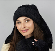 Шапка жіноча Braxton Баннібіні з вушками чорний