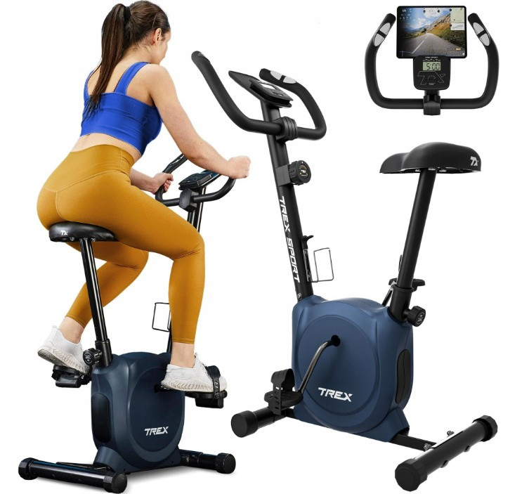 Велотренажер для дому Trex Sport TX-350MB RIZE до 120 кг із системою магнітного опору Синій, фото 1