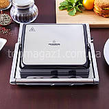 Притискний гриль двосторонній Crownberg 2000 Вт електричний гриль з регулюванням температури домашній, фото 7