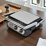 Притискний гриль двосторонній Crownberg 2000 Вт електричний гриль з регулюванням температури домашній, фото 6