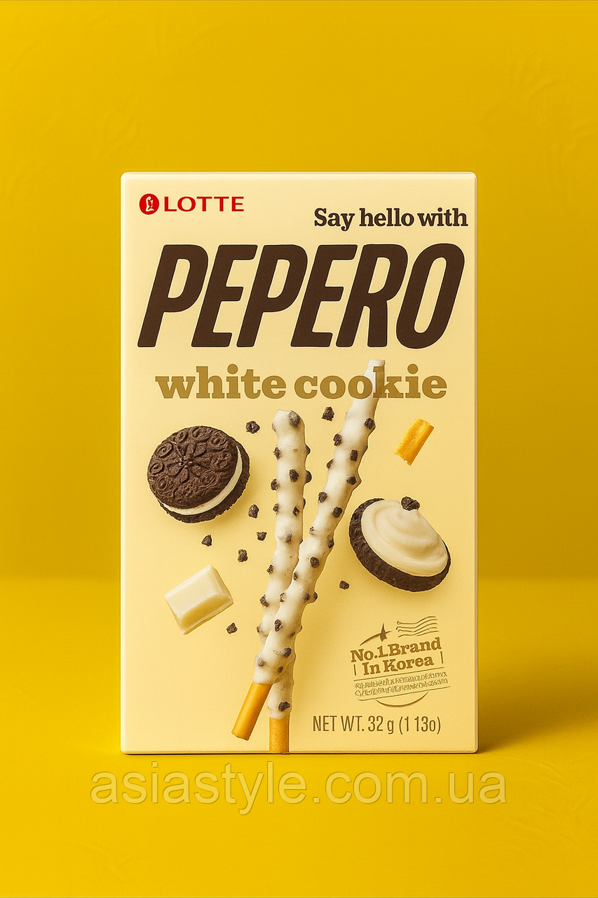 Пеперо White Cookie | Pepero White Cookie | Lotte | 32 г, Во, фото 1