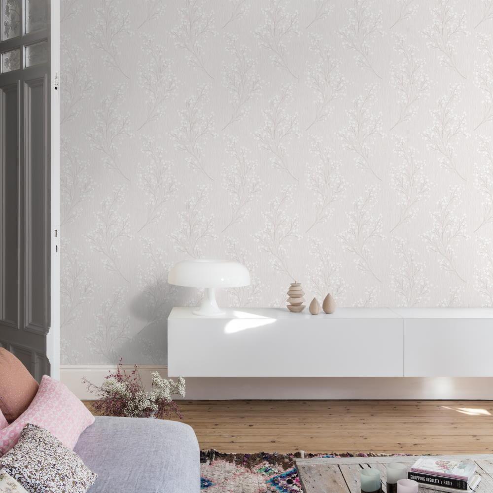 Шпалери Grandeco Anita A81904 гілочка бежево-сіра