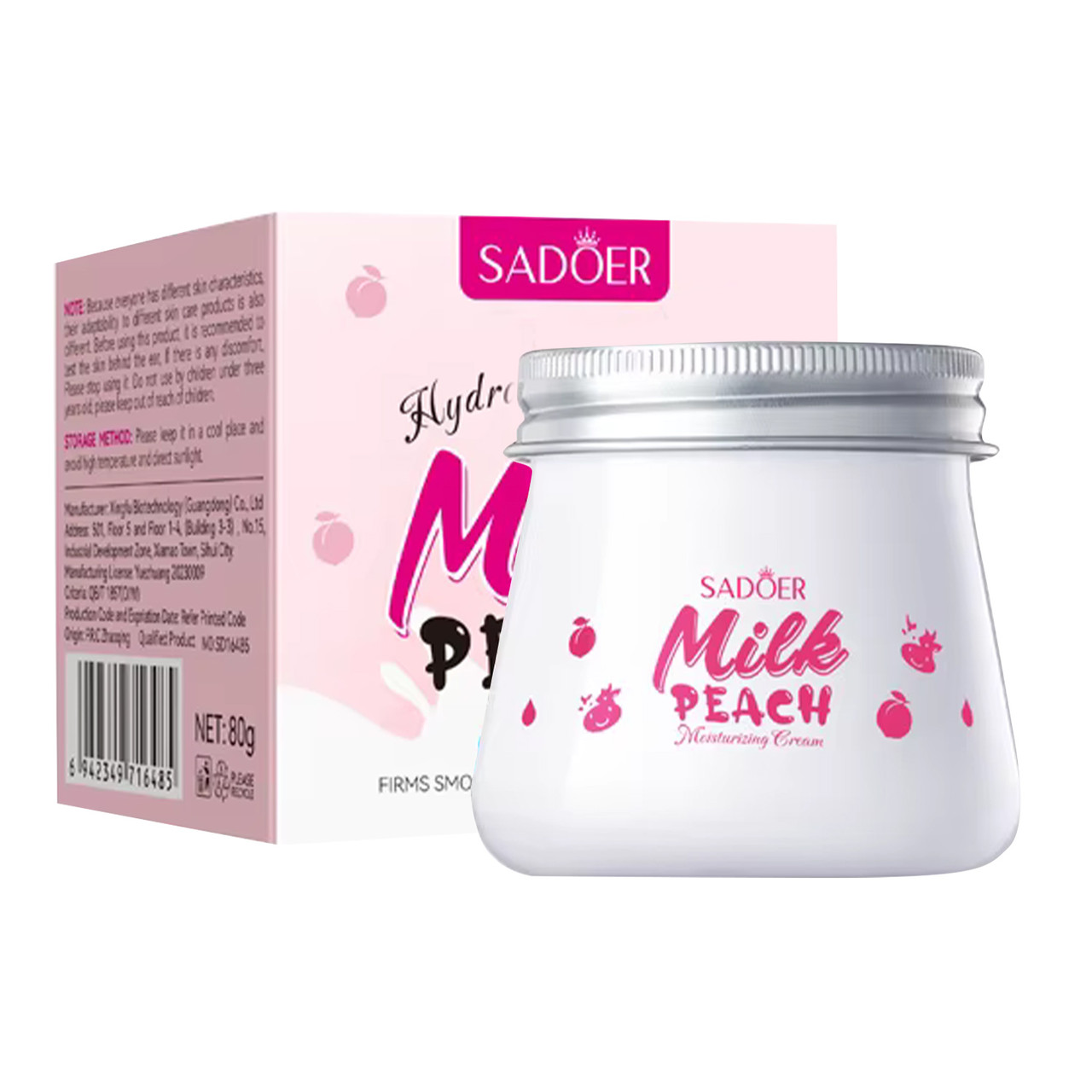 Крем для обличчя SADOER Milk Peach зволожувальний 80 г, фото 1