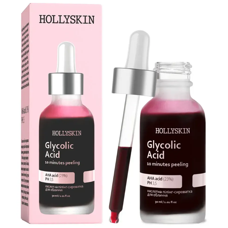 Кислотна сироватка-пілінг для обличчя Glycolic Acid Peeling HOLLYSKIN 30 мл, фото 1