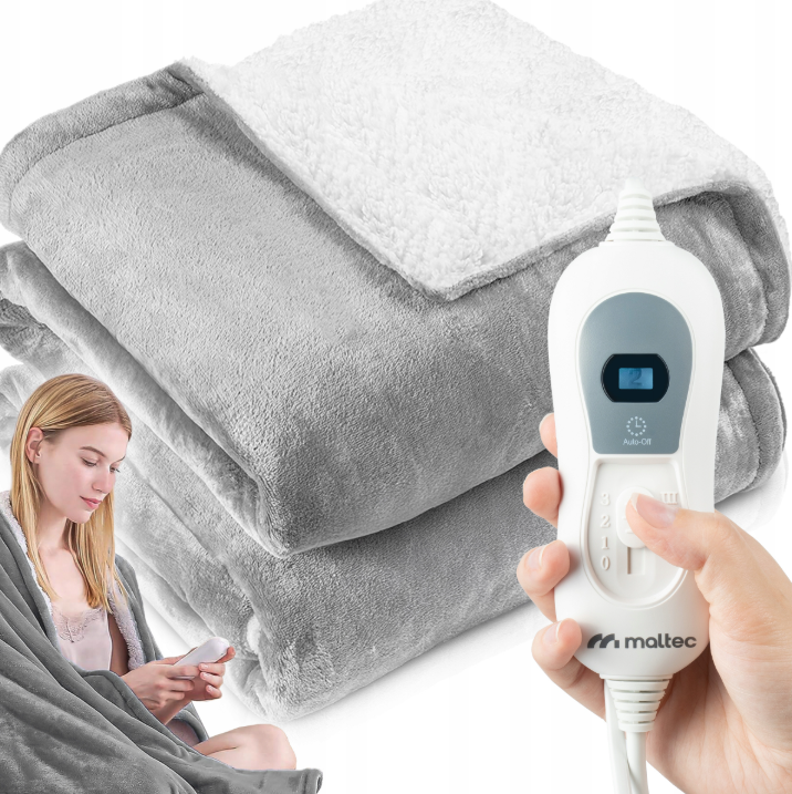 Електрична ковдра плед із підігрівом 180х130 см Malteс 113467 120 Вт