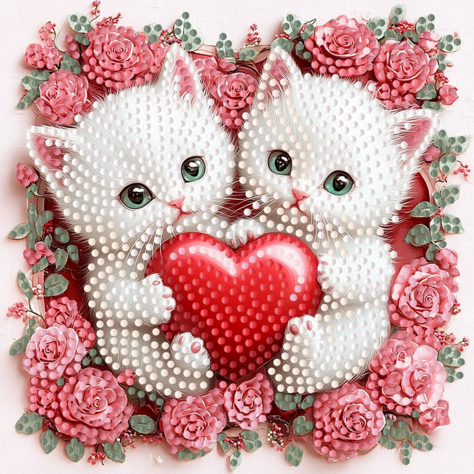 Алмазна мозаїка "Мурлики" ZAV1818-27, 18х18 см, фото 1