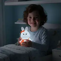 Силіконовий нічник "Зайчик" для дітей, акумуляторний LED світильник з таймером та 5 режимами підсвічування, фото 2