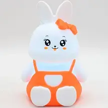 Силіконовий нічник "Зайчик" для дітей, акумуляторний LED світильник з таймером та 5 режимами підсвічування, фото 3