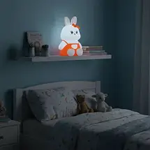 Силіконовий нічник "Зайчик" для дітей, акумуляторний LED світильник з таймером та 5 режимами підсвічування, фото 5