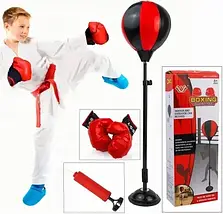 Дитячий боксерський набір «Boxing» з надувною регульованою грушею 67-127см та рукавичками для тренування будинку, фото 2