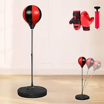 Дитячий боксерський набір «Boxing» з надувною регульованою грушею 67-127см та рукавичками для тренування будинку, фото 5