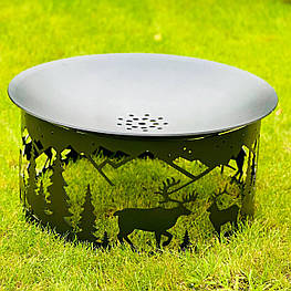 Кострова чаша Сохатий +тарілка міні (вкрита вогнетривкою фарбою).