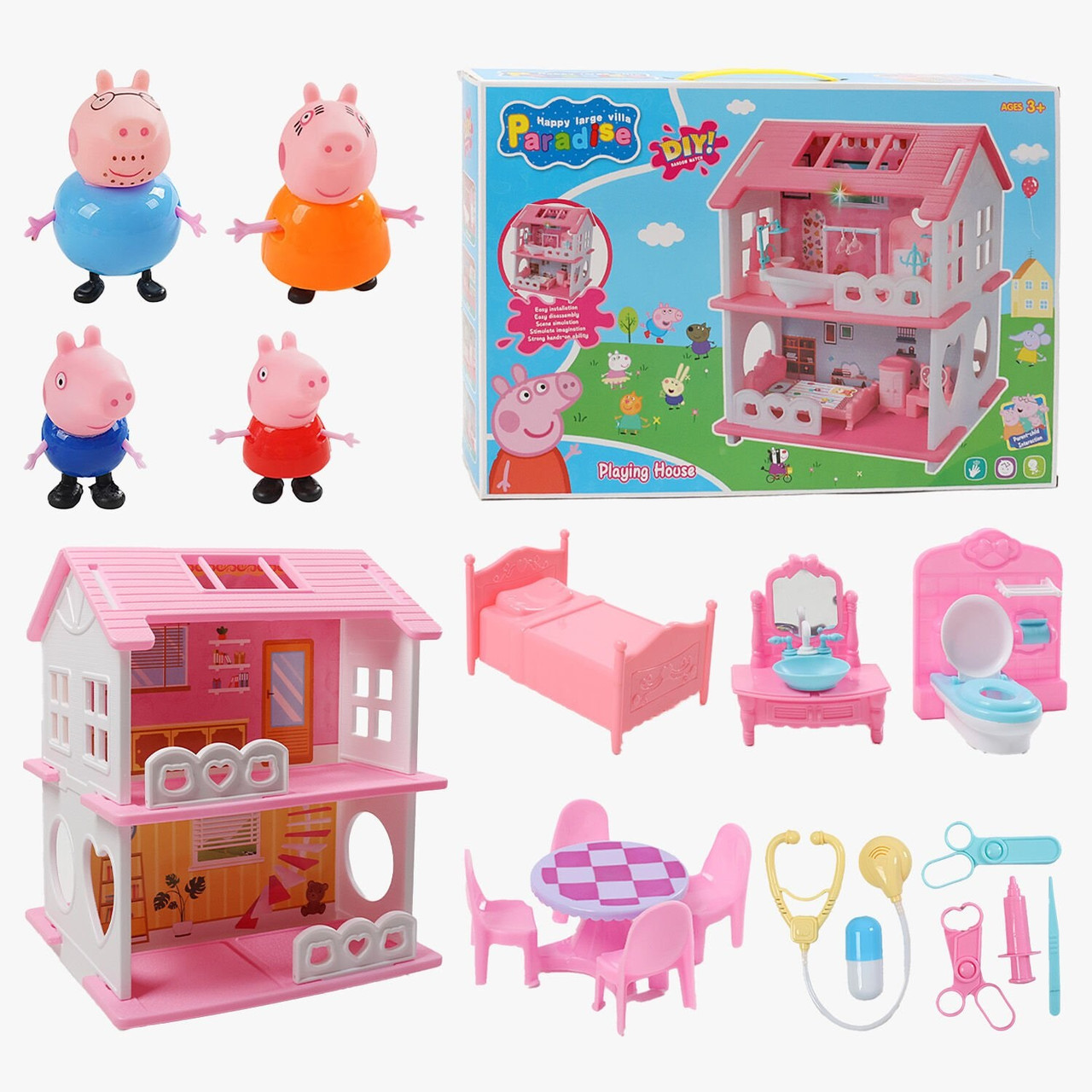 Іграшковий будиночок з героями (4 ігрових фігурки, медичні аксесуари) YQ 765, фото 1