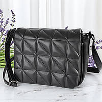 Стильна жіноча сумка чорна модна маленька сумка клатч крос боді з ременем через плече сумка з екошкіри