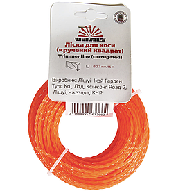 Волосінь для тримерів Vitals (кручений квадрат) 2.7мм*15м