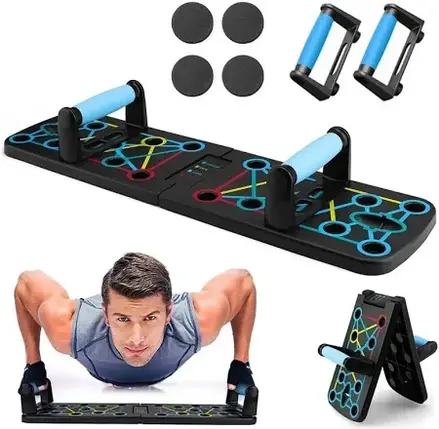 Багатофункціональний набір 11 в 1 — дошка для віджимань з еспандерами та аксесуарами., фото 1