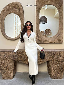 Мінімалістична сукня-поло із приємного до тіла трикотажу 8022 со