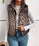 Стильна жіноча жилетка з леопардовим принтом, фото 2