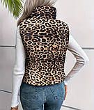 Стильна жіноча жилетка з леопардовим принтом, фото 3