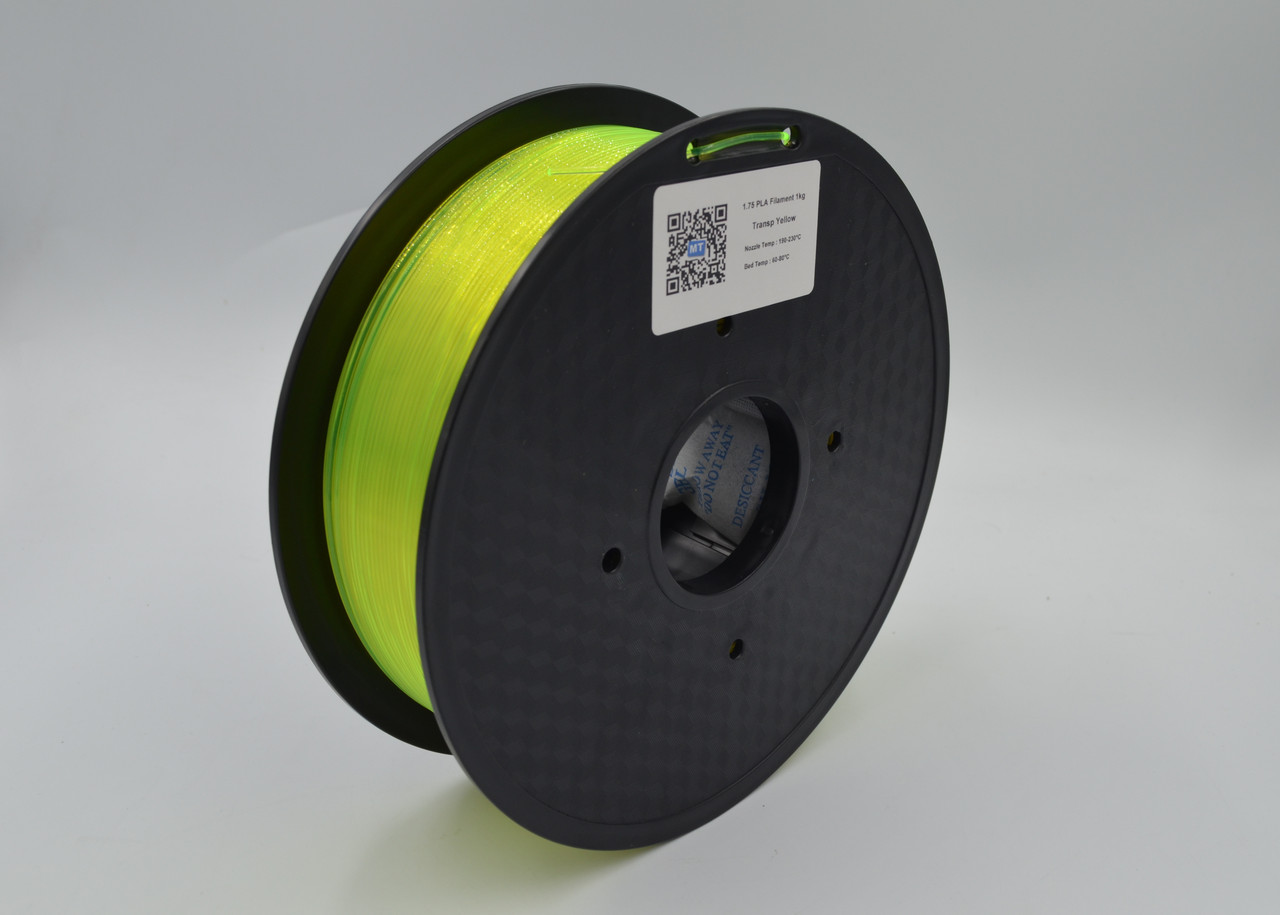Опт та роздріб Філамент для 3D-принтера MT PLA, 1.75 мм,  прозорий жовтий, 1 кг (3DMT-PLA1.75-01-TY), фото 1