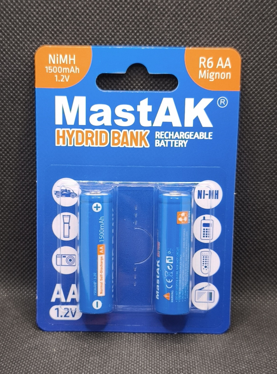 Акумулятор АА MastAK 1,2V 1500mAh (2шт.), фото 1