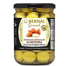 Оливки зелені з мигдалем Bernal Gourmet, 436 гр, фото 1