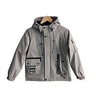 Чорна стильна демі куртка 8-11 років оверсайз для хлопчиків підліткових, дитяча світла курточка холофайбер