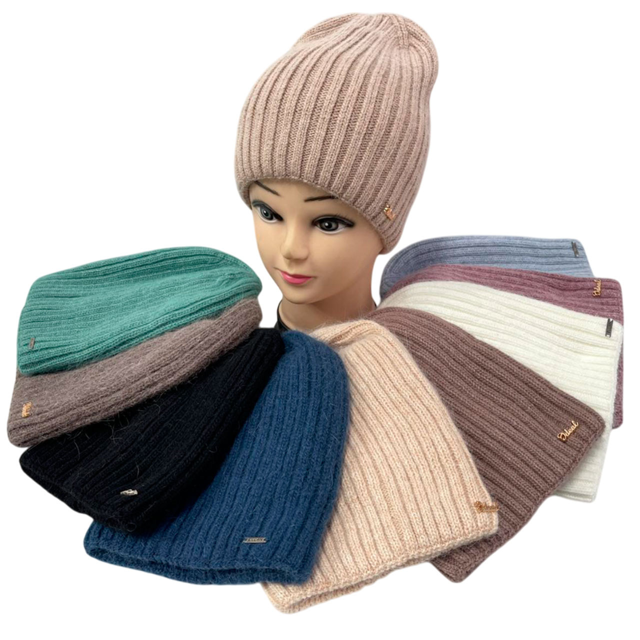 Жіноча шапка з флісом "Ангора" Розмір: 54- 59 (DNJ-17235), фото 1