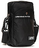 Сумка чоловіча LANPAD через плече 13х20х7 см Чорний (LAN8647 black), фото 2