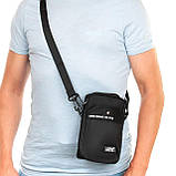 Сумка чоловіча LANPAD через плече 13х20х7 см Чорний (LAN8647 black), фото 3