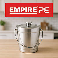 Відро з кришкою EMPIRE неіржавка сталь із кришкою Стандарт V 14 л