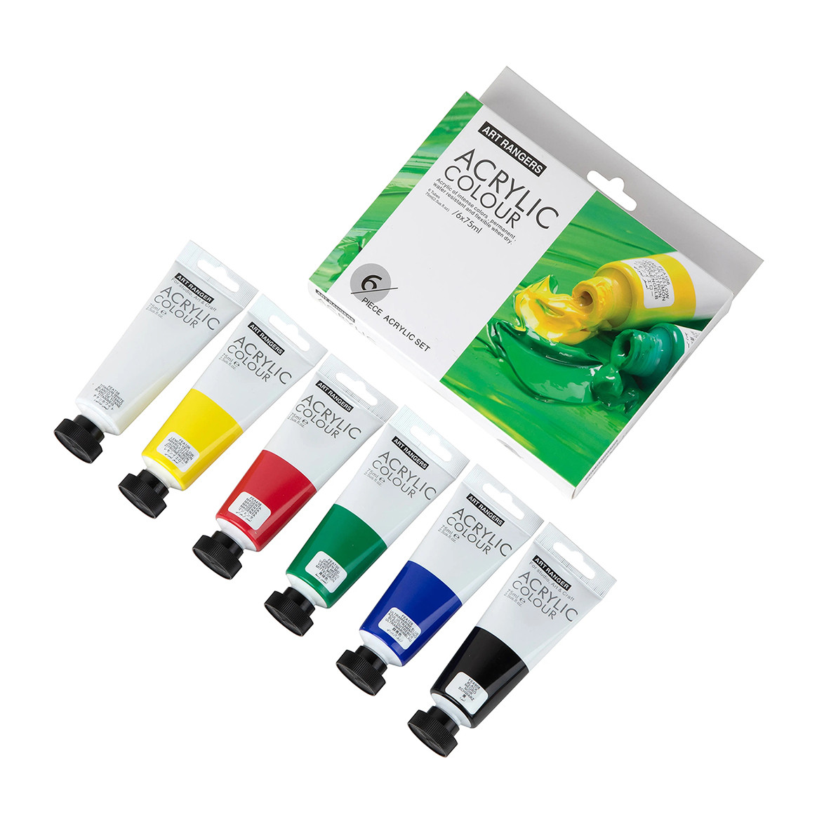 Акрилові фарби для малювання Art Ranger Acrylic regular 6 кольорів по 75 мл, фото 1