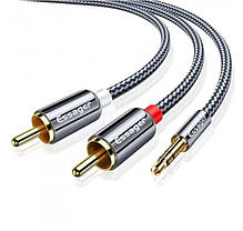 Аудіо кабель Essager Hi-Fi AUX 3.5mm-2 RCA 3 метра, фото 2