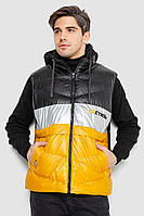 Жилетка чоловіча демісезонна чорно-жовта утеплена для активного відпочинку розмір M L XL XXL XXXL
