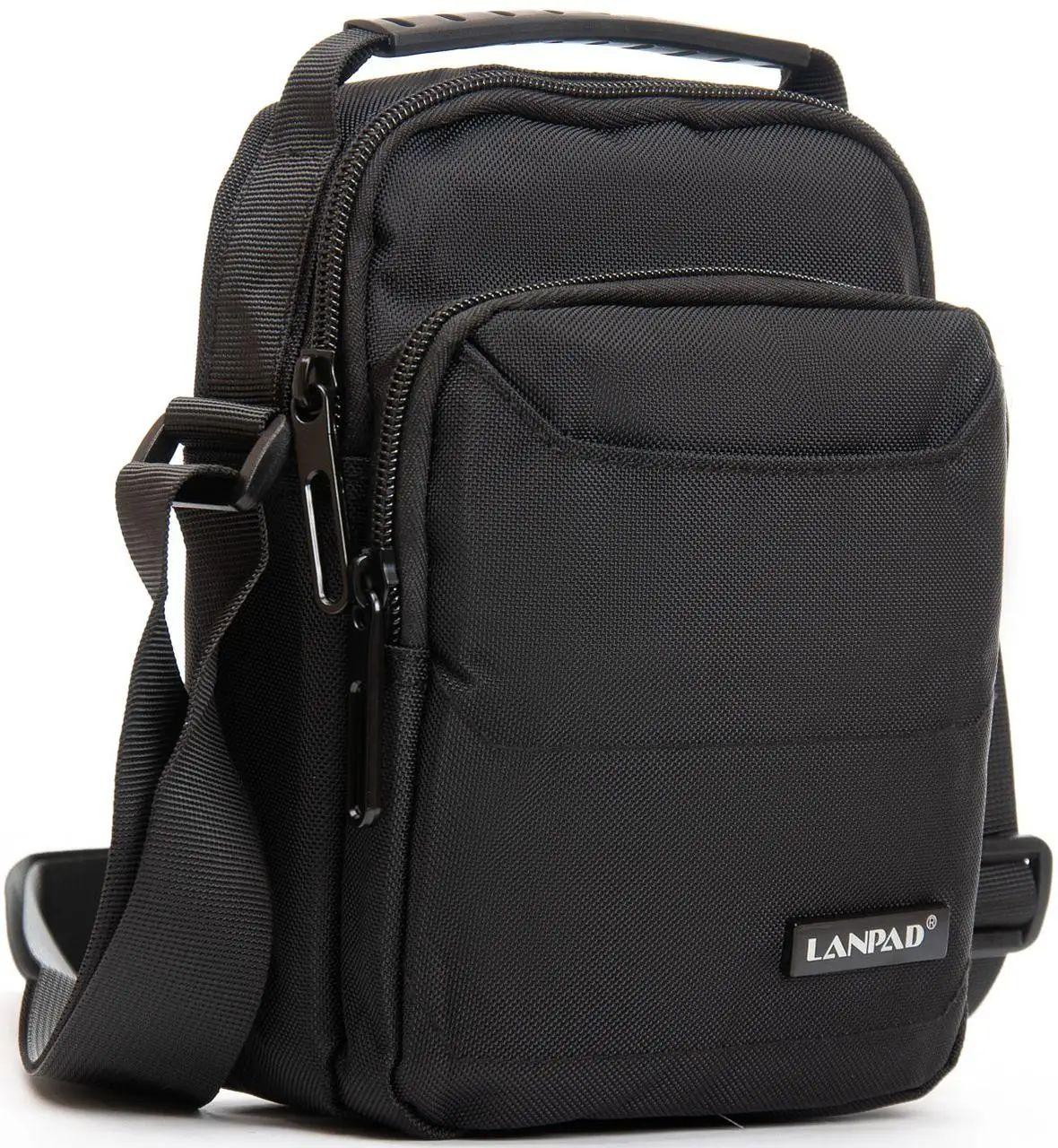 Сумка LANPAD чоловіча 15х20х9 см Чорний (LAN3730 black), фото 1