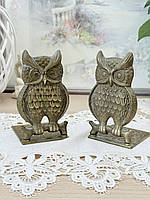 Два бронзові букенди, упори для книг, утримувачи книг, Сови, вінтаж