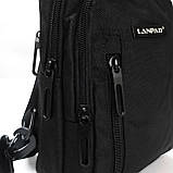 Сумка чоловіча LANPAD 17х27х9 см Чорний (LAN80002 black), фото 5