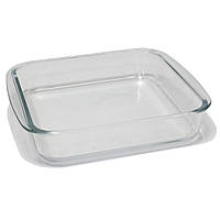 Деко прямокутне форма з жароміцного скла для запікання 1.6 л 24.5х21.5 см Ristal, Прозорий