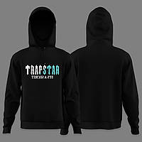 Кофта Trapstar с начесом серый, белый, черный цвет на выбор Теплая худи Трапстар тринитка на флисе Толстовка Trapstar с капюшоном