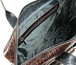 Портфель чоловічий Mykhail Ikhtyar під крокодила 37х27х7 см Коричневий (45099 croco brown), фото 5