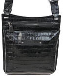 Чоловіча шкіряна сумка Mykhail Ikhtyar 24х26х3 см Чорний (45041 croco black), фото 3