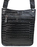 Чоловіча шкіряна сумка Mykhail Ikhtyar 24х26х3 см Чорний (45041 croco black), фото 6
