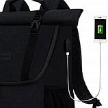 Рюкзак офісний Kroser Roll Top для ноутбука 48x31,8x16,5 см Чорний (DE-KTF905CDH), фото 6