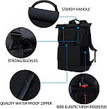 Рюкзак офісний Kroser Roll Top для ноутбука 48x31,8x16,5 см Чорний (DE-KTF905CDH), фото 7