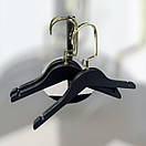 Дитячі плечики 32 см чорні з золотим гачком тремпеля для верхньго одягу суконь трикотажних виробів уп.5 шт, фото 2