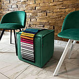 Декоративний квадратний пуф із смарагдового велюру топ h44 см, фото 10