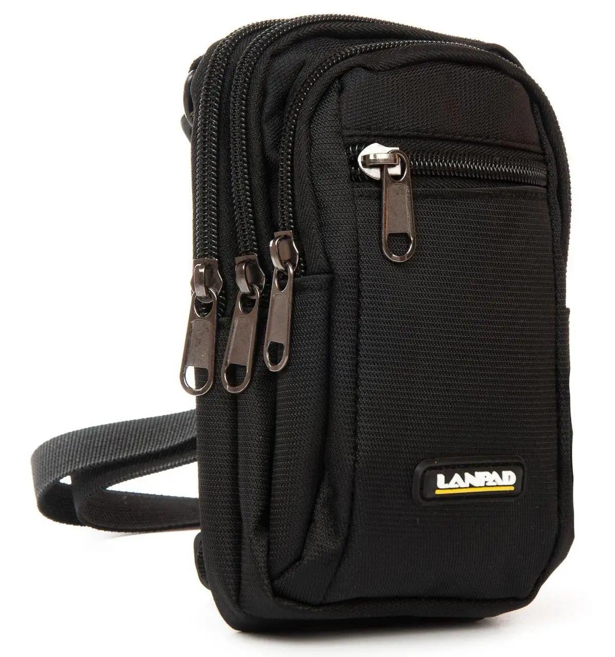 Сумка LANPAD чоловіча 11х17х6 см Чорний (LAN6195 black), фото 1