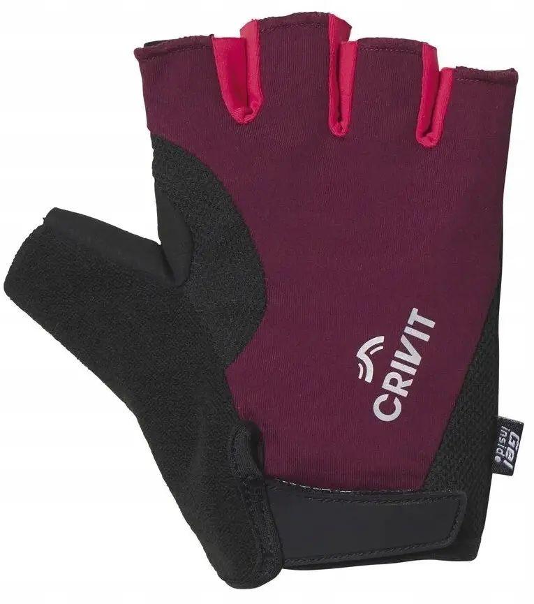 Рукавички велосипедні Crivit 9 Чорно-бордовий (IAN417713 bordo), фото 1