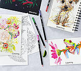 Набір кольорових олівців Kalour із грифелем на восковій основі 72 кольори (YW-PCC072), фото 5