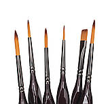 Набір синтетичних пензликів WORISON для дрібної деталізації 6 шт (WN - R6), фото 3